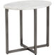 Kiara 24 X 22.5 inch White / Gunmetal Side Table